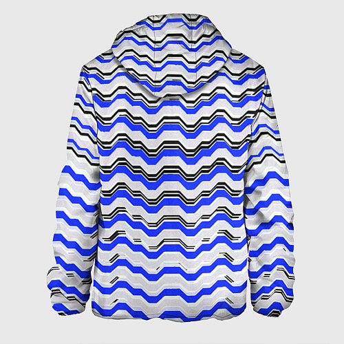 Мужская куртка Black and blue stripes on a white background / 3D-Черный – фото 2