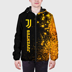 Куртка с капюшоном мужская Juventus - gold gradient по-вертикали, цвет: 3D-черный — фото 2