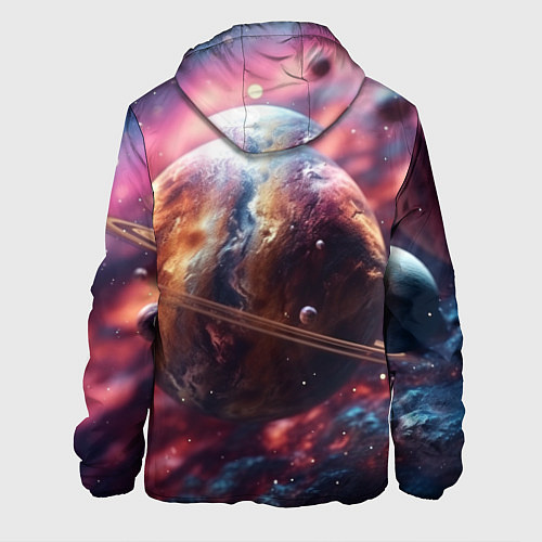 Мужская куртка Объемный космос и планеты / 3D-Черный – фото 2