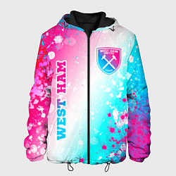 Мужская куртка West Ham neon gradient style вертикально