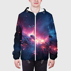Куртка с капюшоном мужская Взрыв в космосе, цвет: 3D-белый — фото 2