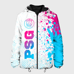 Куртка с капюшоном мужская PSG neon gradient style по-вертикали, цвет: 3D-черный