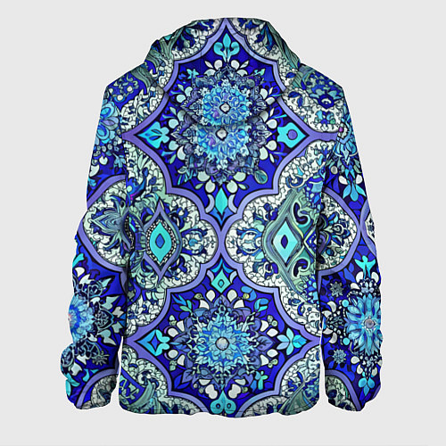 Мужская куртка Сине - голубые узоры / 3D-Черный – фото 2