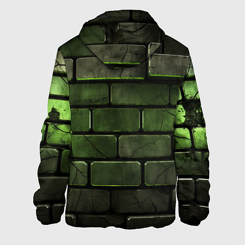 Мужская куртка Зеленые неоновые кирпичи / 3D-Черный – фото 2