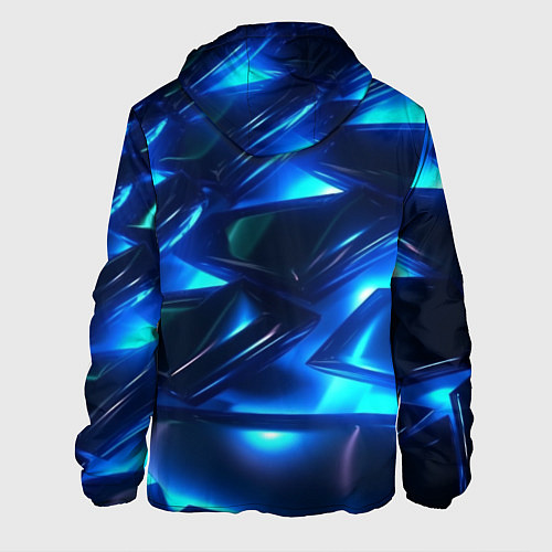 Мужская куртка Синие абстрактные неоновые плиты / 3D-Черный – фото 2