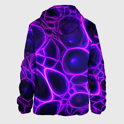 Мужская куртка Фиолетовы неоновые соты / 3D-Черный – фото 2
