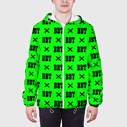 Куртка с капюшоном мужская BBT logo green steel, цвет: 3D-белый — фото 2