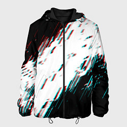 Куртка с капюшоном мужская Glitch effect, цвет: 3D-черный