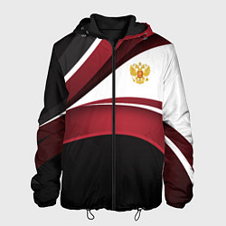 Куртка с капюшоном мужская Униформа Россия - бордовая, цвет: 3D-черный