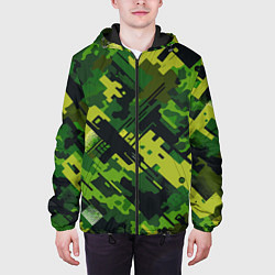 Куртка с капюшоном мужская Camouflage - pattern ai art, цвет: 3D-черный — фото 2