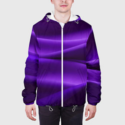 Куртка с капюшоном мужская Фиолетовый шелк, цвет: 3D-белый — фото 2
