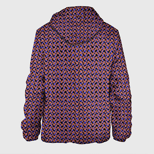 Мужская куртка Фиолетово-коричневые волнистые линии / 3D-Черный – фото 2