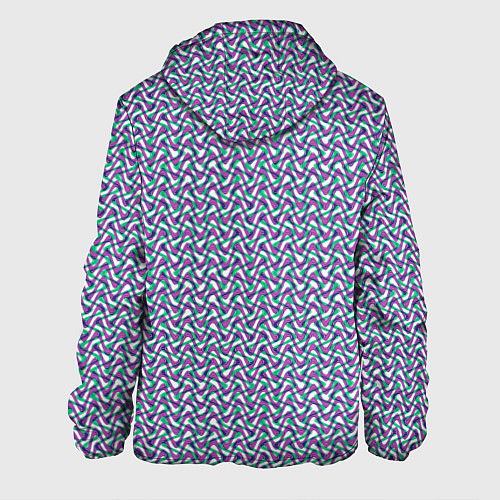 Мужская куртка Волнистые полосы текстурированный сиренево-бирюзов / 3D-Черный – фото 2