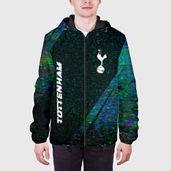 Куртка с капюшоном мужская Tottenham glitch blue, цвет: 3D-черный — фото 2