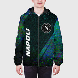 Куртка с капюшоном мужская Napoli glitch blue, цвет: 3D-черный — фото 2