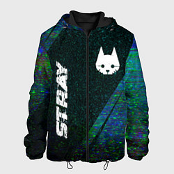 Куртка с капюшоном мужская Stray glitch blue, цвет: 3D-черный