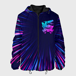 Куртка с капюшоном мужская Tokyo Ghoul neon blast lines, цвет: 3D-черный