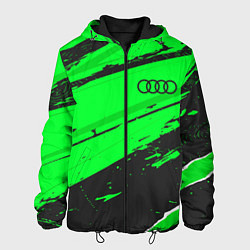 Куртка с капюшоном мужская Audi sport green, цвет: 3D-черный