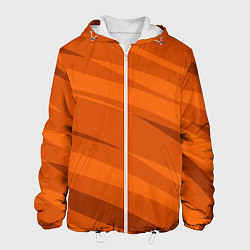 Куртка с капюшоном мужская Тёмный оранжевый полосами, цвет: 3D-белый