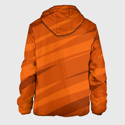 Мужская куртка Тёмный оранжевый полосами / 3D-Черный – фото 2