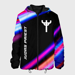 Куртка с капюшоном мужская Judas Priest neon rock lights, цвет: 3D-черный
