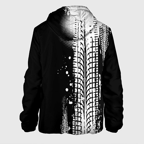 Мужская куртка Ниссан - следы от шин / 3D-Черный – фото 2
