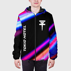 Куртка с капюшоном мужская Tokio Hotel neon rock lights, цвет: 3D-черный — фото 2