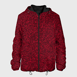 Куртка с капюшоном мужская Текстурированный красно-чёрный, цвет: 3D-черный
