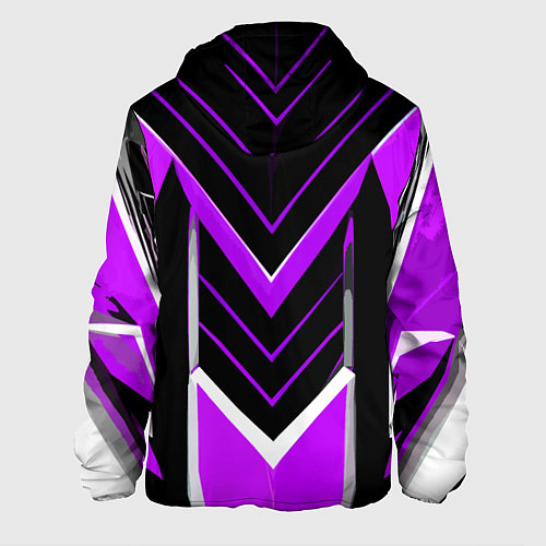 Мужская куртка Фиолетово-серые полосы на чёрном фоне / 3D-Черный – фото 2