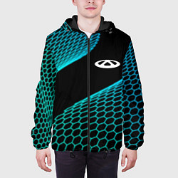 Куртка с капюшоном мужская Chery electro hexagon, цвет: 3D-черный — фото 2