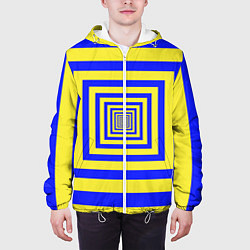 Куртка с капюшоном мужская Квадраты уходящие в даль, цвет: 3D-белый — фото 2