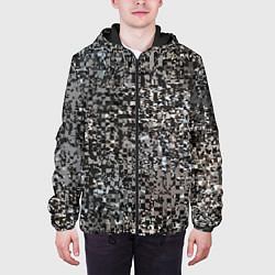 Куртка с капюшоном мужская Тёмный серо-коричневый текстурированный, цвет: 3D-черный — фото 2