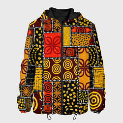 Куртка с капюшоном мужская Разноцветный орнамент, цвет: 3D-черный