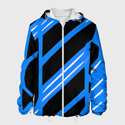 Мужская куртка Black and white stripes on a blue background