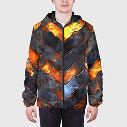 Куртка с капюшоном мужская Чешуя в огне, цвет: 3D-черный — фото 2