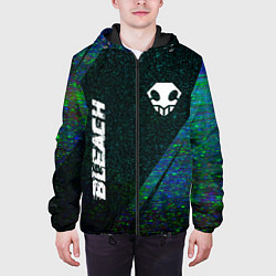 Куртка с капюшоном мужская Bleach glitch blue, цвет: 3D-черный — фото 2