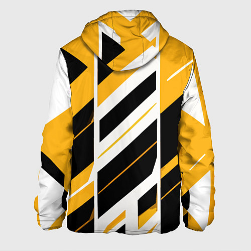 Мужская куртка Black and yellow stripes on a white background / 3D-Черный – фото 2