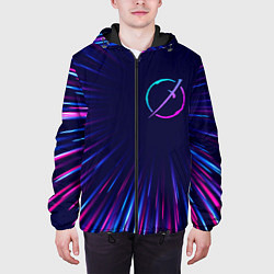 Куртка с капюшоном мужская Akame ga Kill neon blast lines, цвет: 3D-черный — фото 2