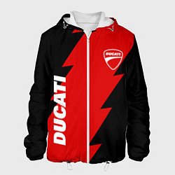 Куртка с капюшоном мужская Ducati - logo, цвет: 3D-белый