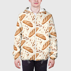 Куртка с капюшоном мужская Паттерн багет, цвет: 3D-белый — фото 2