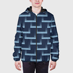 Куртка с капюшоном мужская Современный замысловатый орнамент, цвет: 3D-черный — фото 2