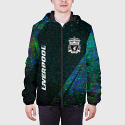 Куртка с капюшоном мужская Liverpool glitch blue, цвет: 3D-черный — фото 2