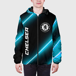 Куртка с капюшоном мужская Chelsea неоновые лампы, цвет: 3D-черный — фото 2