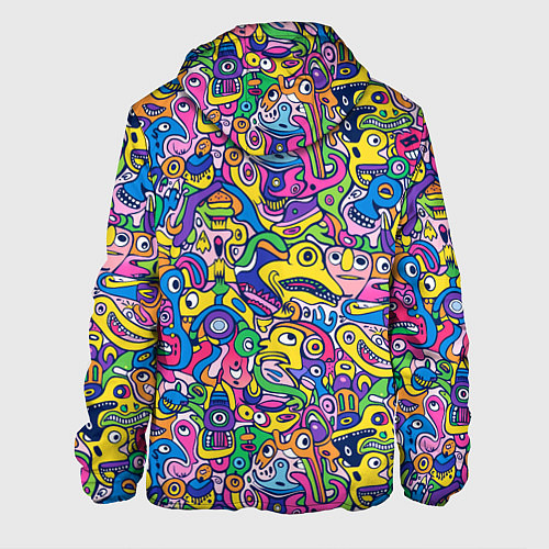 Мужская куртка Рожицы разноцветные / 3D-Черный – фото 2