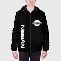 Куртка с капюшоном мужская Nissan logo white auto, цвет: 3D-черный — фото 2