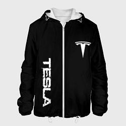 Куртка с капюшоном мужская Tesla logo white, цвет: 3D-белый