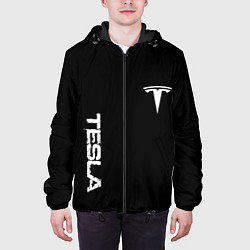 Куртка с капюшоном мужская Tesla logo white, цвет: 3D-черный — фото 2