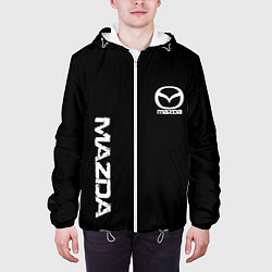 Куртка с капюшоном мужская Mazda white logo, цвет: 3D-белый — фото 2