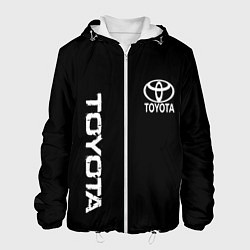 Куртка с капюшоном мужская Toyota logo white steel, цвет: 3D-белый