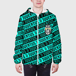 Куртка с капюшоном мужская Juventus pattern logo steel, цвет: 3D-белый — фото 2